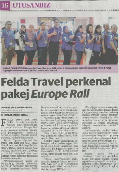 FELDA Travel perkenal pakej Europe Rail
