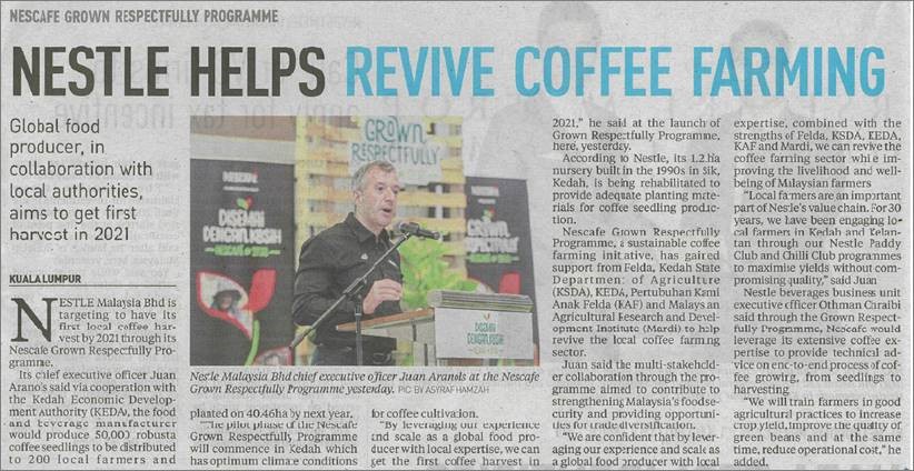 Nestle Helps Revive Coffee Farming