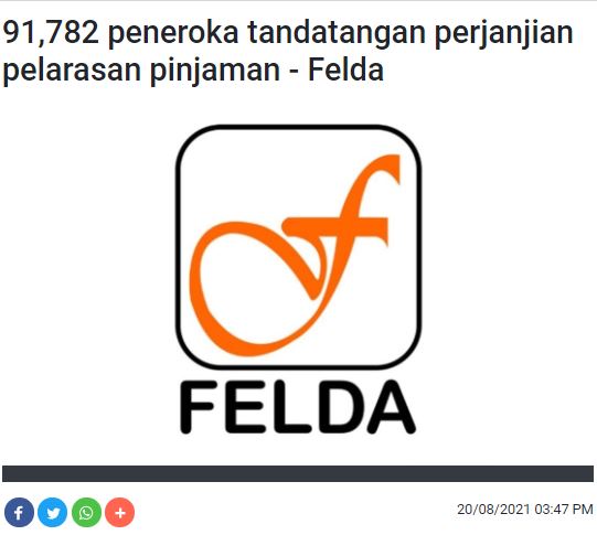 91782 peneroka tandatangan perjanjian pelarasan pinjaman Felda