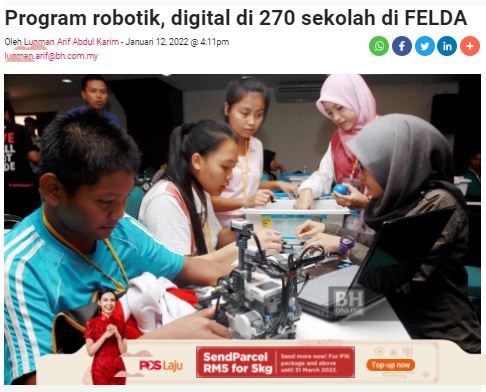 Felda Digital Maker Hub to be expanded to 270 schools Bernama
